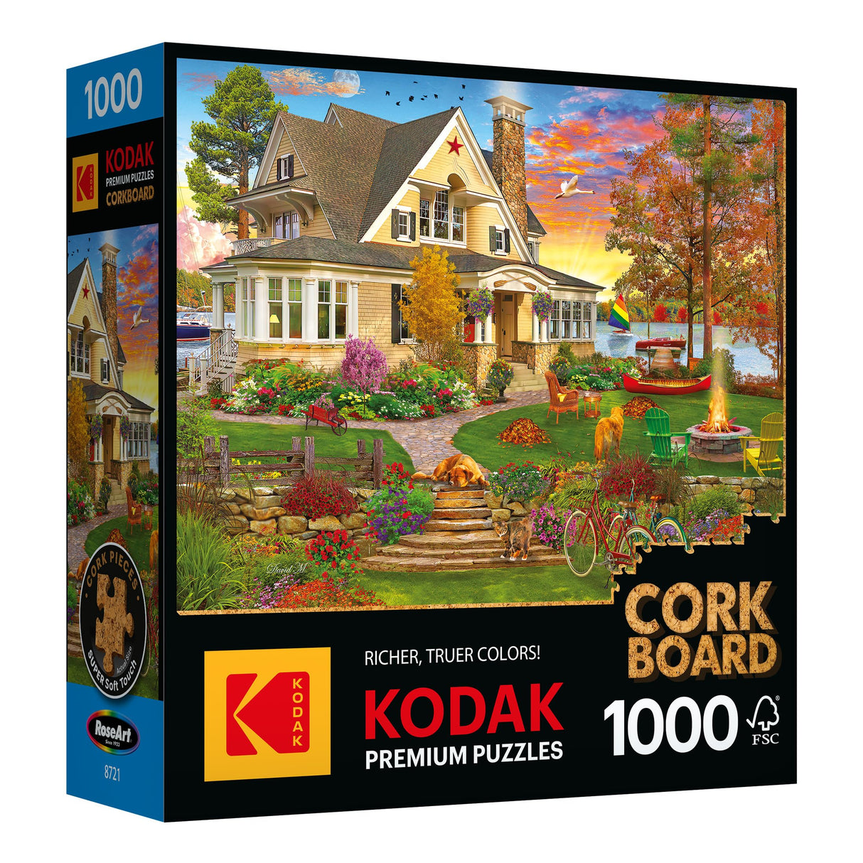 RoseArt - Kodak Cork - Lakeside Home - 1000 Piece Jigsaw Puzzle for Adults RoseArt