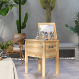 Outsunny Wooden Patio Cooler, 54Qt. Outdoor Beverage Cooler with Bottle Opener and 3 Handles for Backyard, Deck, Poolside Party, Natural Outsunny