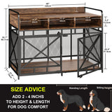 Fulhope Dog Crate Furniture,Wooden Dog Crate End Table,48 Inch Dog Kennel with Drawers,Heavy Duty Dog Crate,Decorative Pet Crate Dog Cage for Indoor Use (Rustic Brown) Fulhope