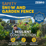 Zebro 4' x 100' Black Plastic Garden Fence Roll – Lightweight Temporary Mesh Fencing, Snow Fence, Poultry Netting – Outdoor Barrier for Yard, Landscaping, Deer & Animals – Compatible with Garden Uses ZEBRO