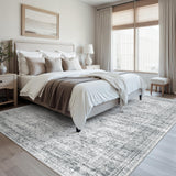 Soalmost Washable Area Rug 8x10, Large Soft Rugs for Living Room Farmhouse Vintage Gray Area Rugs for Bedroom Dining Room Non-Slip Stain Resistant Under Table Rug Grey Soalmost