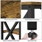 Yaheetech TV Stand for TVs Up to 70 Inches, Entertainment Center with 3-Tier Wooden Storage Shelves TV Console for Living Room, Rustic Brown Yaheetech