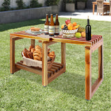 SENSUNIQ Acacia Adjustable Length Shower Stool, 29.5 in Transfer Bench with Storage Shelf, Inside Shower Stool for Shaving Legs, Bath Seat in Bathroom, Inside Shower for Adults Seniors Elderly SENSUNIQ