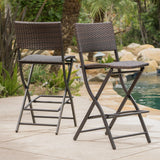 Christopher Knight Home Margarita Outdoor Wicker Barstools, 2-Pcs Set, Multibrown Christopher Knight Home