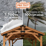 Backyard Discovery Norwood 14 ft. x 10 ft. Cedar Wood Gazebo,Thermal Insulated Steel Roof, Durable, Supports Snow Loads and Wind Speed, Rot Resistant, Backyard, Deck, Garden, Patio Light Brown Backyard Discovery