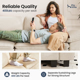 PHI VILLA Cloud Modular Couches Sets, 2 Pieces Comfy Sectional Sofa Set with Loveseat, 5-Seater Upholstered Couch for Living Room, Corduroy, Beige PHI VILLA