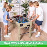 GoSports 48 Inch Game Room Size Foosball Table - Oak Finish - Includes 4 Balls and 2 Cup Holders GoSports