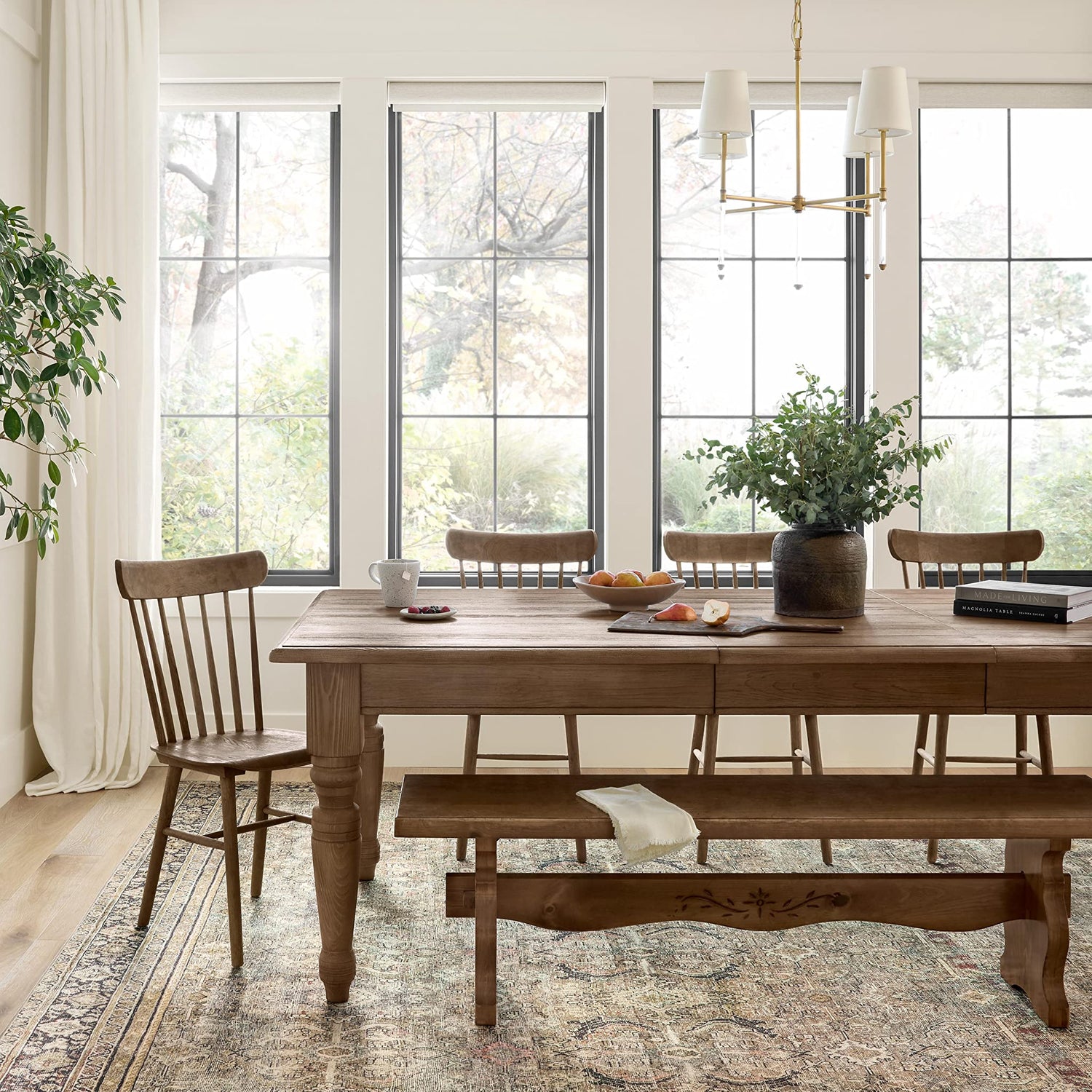 Loloi Layla Collection LAY-03 Olive/Charcoal 7'-6" x 9'-6" .13" Thick Area Rug, Soft, Durable, Vintage Inspired, Distressed, Low Pile, Non-Shedding, Easy Clean, Printed, Living Room Rug Loloi