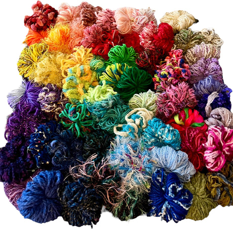 200 yrds 20 Colors Fiber for Embellishments Assorted Novelty Yarn, 10 yrds per Color (mix1) 6 oz JL