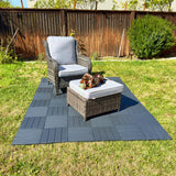36 sq. ft Plastic Interlocking Deck Tiles, 36 Pack Patio Deck Tiles Waterproof Outdoor Flooring 12" x 12"All Weather Uses for Porch Poolside Balcony Backyard Pathway, Charcoal Gray laapee