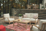 Signature Design by Ashley Clare View Coastal Outdoor Patio Eucalyptus Loveseat with Cushions, Beige Signature Design by Ashley