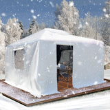 Domi 10’x12’ Gazebo Cover for Hardtop Gazebos, Outdoor Universal Winter Gazebo Cover with Sidewalls and Mesh Windows, All Season Waterproof Enclosed Gazebo Cover, White domi outdoor living