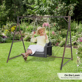 VINGLI 7 FT Rattan Porch Swing Stand, Patio Swing Frame Support 1200 LBS for Outdoors, Yard, Garden, Brown VINGLI