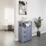 Yaheetech Bathroom Floor Cabinet, Wooden Storage Organizer Multiple Tiers Storage Cabinet, Gray Yaheetech