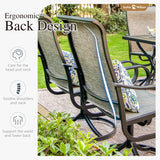 Sophia & William Patio Set with Umbrella 6 Pieces Outdoor Dining Set with 10ft 3 Tier Beige Patio Umbrella Windproof, 4 x Swivel Patio Dining Chairs, Patio Table and Chairs for Garden Backyard Sophia & William