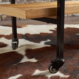 Christopher Knight Home Gerard Industrial Wooden Bar Cart, Natural Finish / Black Christopher Knight Home