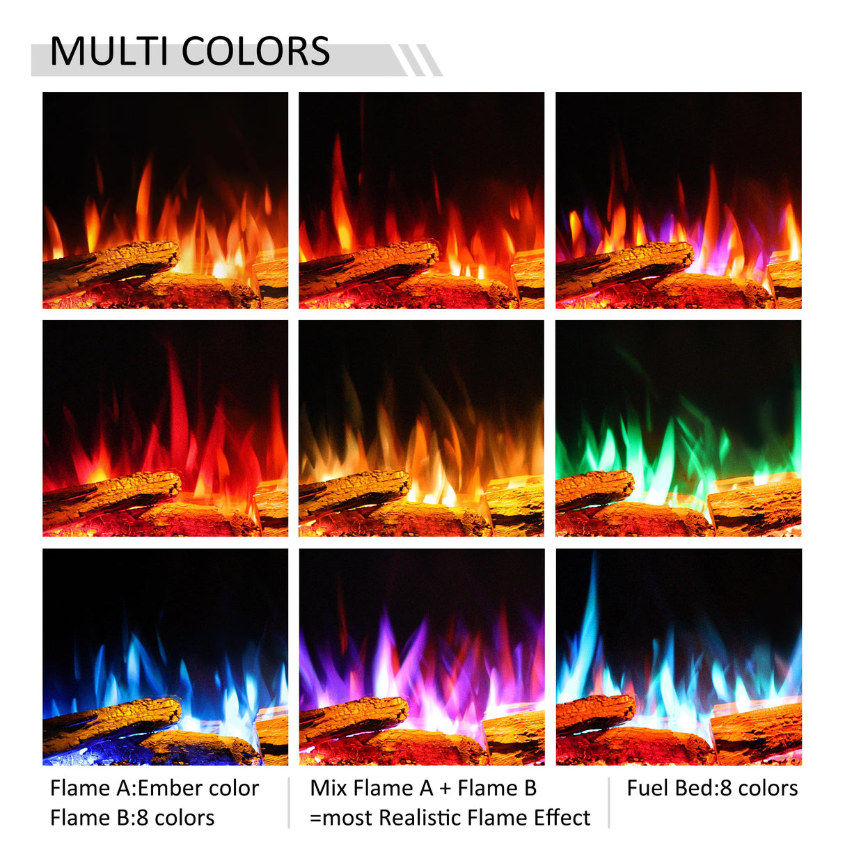 LegendFlame 71" W Smart Build in Electric Fireplace Insert, 1-2-3 Sided View, Heater 750W/1500W, Multi Colors of Flame & Fuel Bed, Alexa/Google Assistant Enabled Legend Flame