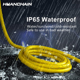 HUANCHAIN Outdoor Extension Cord 75 Foot Waterproof, 16/3 Gauge Flexible Cold-Resistant Appliance Extension Cord Outside, 10A 1250W 16AWG SJTW, 3 Prong Heavy Duty Electric Cord Yellow, ETL huanchain
