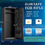 SUNCROWN 10-12 Gun Safe, Rifle and Pistol Home Safe, Large Rifle Safe, Digital Keyboard Gun Cabinet with Pistol Bag and 3 Adjustable Brackets for Home Use, Black SUNCROWN