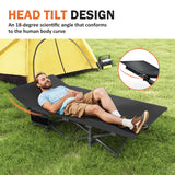 ATORPOK Camping Cot for Adults with Cushion Comfortable, Portable Folding Bed for Sleeping Supports 450 lbs (Gray) ATORPOK