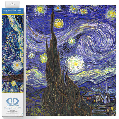DIAMOND DOTZ Starry Night (Van Gogh) Diamond Painting Kits for Adults - Diamond Art Kits a Relaxing Creative Craft Kit with Dotz Gems 16x20 DIAMOND DOTZ