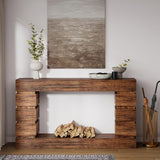 LIKEMET 55 Inch Console Table Farmhouse Entryway Table, Wood Sofa Table Accent Table with Open Storage, Narrow Couch Table for Entrance, Hallway, Foyer, Living Room LIKEMET