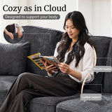 Couches for Living Room, 89 inch Cloud Couch Sofa in Chenile with Extra Comfy Soft Deep Seats, Modern 3 Seater Sofas for Living Room Bedroom Office Apartment, Grey Korser