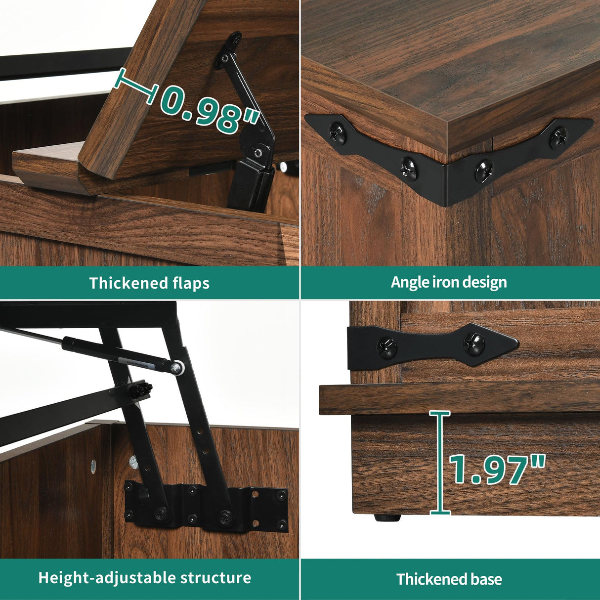 YITAHOME Farmhouse Lift Top Coffee Table for Living Room, Square Wood Coffee Table with Large Hidden Storage Compartment, Rustic Cocktail Table with Hinged Lift Top for Home Office, Reclaimed Barnwood YITAHOME