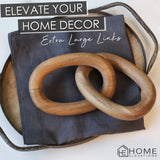 Product Elevations Acacia Wood Knot Decor - Modern Farmhouse Home Decor for Racks & Book Shelves - 13" Rustic 2 Chain Links Coffee Table Decor - Gift Ideas for Housewarming & Weddings Product Elevations