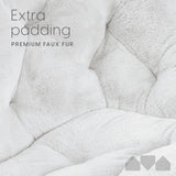 Milliard Double Cozy Chair/Faux Fur Saucer Chair for Bedroom/X-Large Loveseat, White Milliard