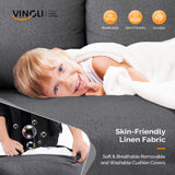 VINGLI 47" Small Couch, Dark Grey Linen Loveseat Sofa Mini Couch Mid Century Modern Decor Love Seat for Small Spaces Living Room, Bedroom, Play Room VINGLI