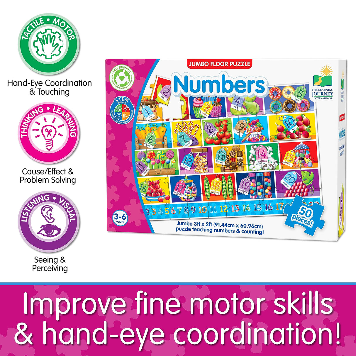 The Learning Journey: Jumbo Floor Puzzles - Numbers - Floor Puzzles For Kids Ages 3-5 - Award Winning Educational Toys The Learning Journey
