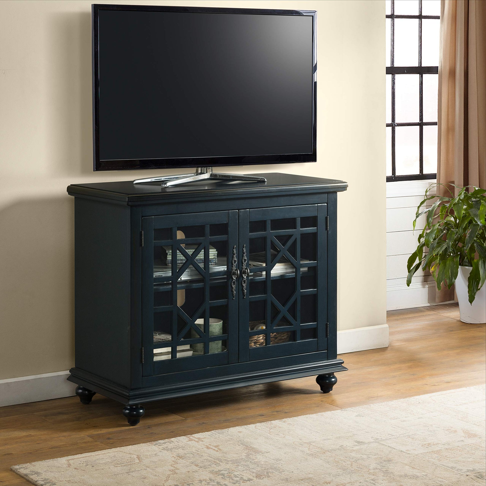 Martin Svensson Home Avalon Small Spaces Accent Cabinet TV Stand, 38" W x 32" H Catalina Blue - WoodArtSupply