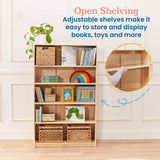ECR4Kids Classic Bookcase, 60in, Adjustable Bookshelf, Natural ECR4Kids