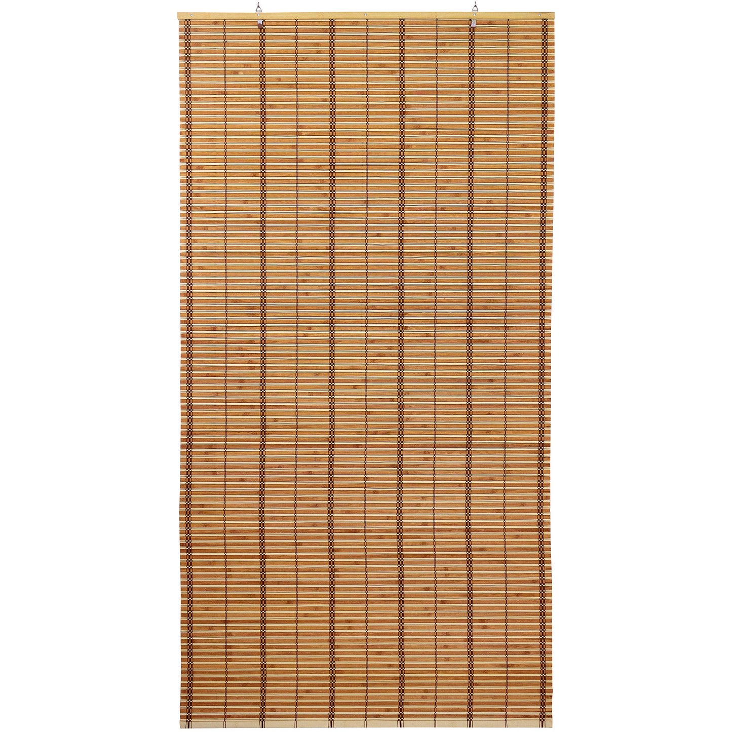 ORIENTAL Furniture Burnt Bamboo Cordless Window Shade - Two-Tone Honey 72" W