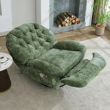 Immulize 360°Swivel Rocker Recliner Chair,Manual Rocker Recliner Chair with Phone Holder,Rocking Oversized Recliner,Large Recliner Glider Chair for Living Room,Bedroom,Chenille,Green Immulize