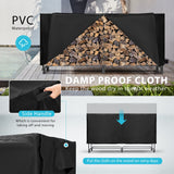 VIVOHOME 8ft Heavy Duty Indoor Outdoor Firewood Storage Log Rack with Cover Combo Set Black VIVOHOME