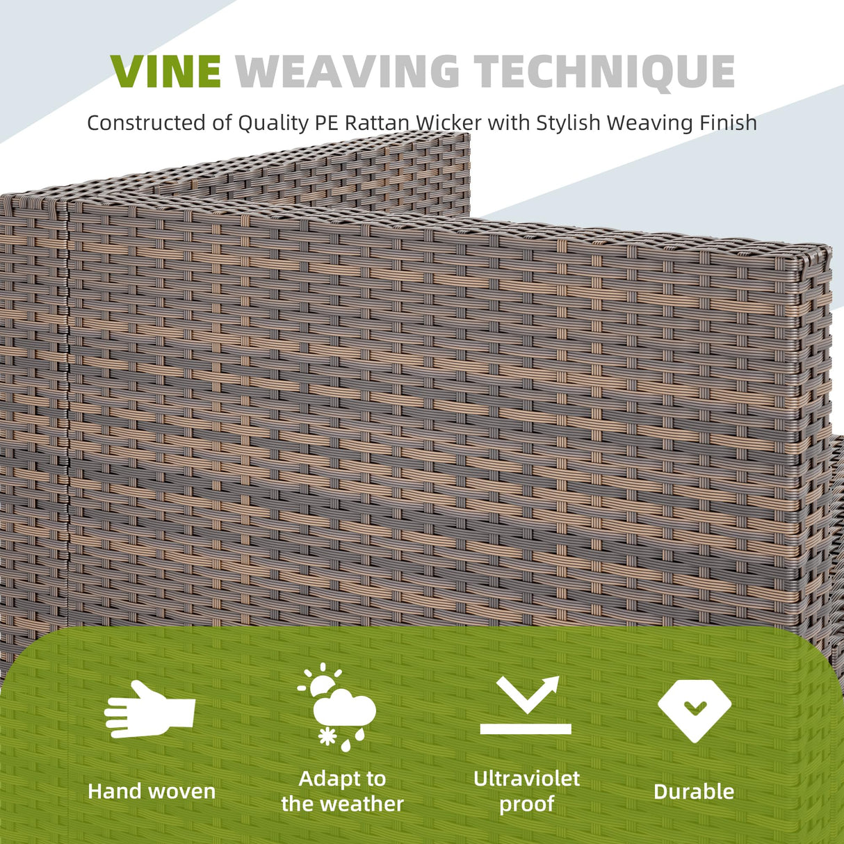 ELEGIBLISS 7/8-Piece Patio Conversation Set with Fire Pit Table, Outdoor All-Weather Rattan Sofa Sectional, Handwoven Wicker Furniture for Backyard, Easy Assembly & Weather-Resistant Design ELEGIBLISS