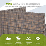 ELEGIBLISS 7/8-Piece Patio Conversation Set with Fire Pit Table, Outdoor All-Weather Rattan Sofa Sectional, Handwoven Wicker Furniture for Backyard, Easy Assembly & Weather-Resistant Design ELEGIBLISS