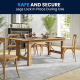 Flash Furniture Hercules Series 7' x 40" Rustic Solid Pine Folding Dining Table, Rectangular Antique Farmhouse Dining and Event Extension Table Flash Furniture