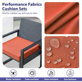 IPYNBAP Outdoor Chair Cushions Set of 4，Waterproof Outdoor Seat Cushions for Patio Furniture，Patio Chair Cushions with Handle and Ties, Square Corner Outdoor Chair Pads, 19" x 19" x 3", Spice IPYNBAP