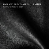 YITAHOME Queen Size Bed Frame with RGB LED Lights & Storage Bookcase Headboard, Upholstered Bed with Charging Station and 4 Drawers, No Box Spring Needed, Easy Assembly, Noise-Free, PU Leather Black YITAHOME