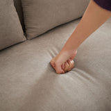 Portaforta Small Loveseat Sofa, 48" Mid Century Love Seat Couch, Modern 2 Seat Tufted Couches with Throw Pillows for Living Room, Apartment, Bedroom, Beige Portaforta