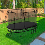 Springfree Oval Outdoor Backyard Trampoline w/Safety Flexi Net Enclosure & Soft Edge Mat - Springless Recreational and Fitness Trampolines for Kids, Adult and Family Jumping Springfree