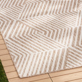 Nicole Miller New York Patio Country Ombre Geo Indoor Outdoor Area Rug, UV Fade Resistant, Low Pile, Beige/Cream, 6'6"x9'2" Nicole Miller New York