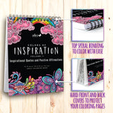 ColorIt Colors of Inspiration, Volume II - Inspirational Quotes and Positive Affirmations Adult Coloring Book, 50 Original Designs, Spiral Binding, Lay Flat Hardback Book Cover, Ink Blotter