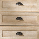 Walker Edison Hazel Modern Farmhouse 3 Drawer Framed Nightstand with Half-Moon Handles, 25 Inch, White Oak Walker Edison