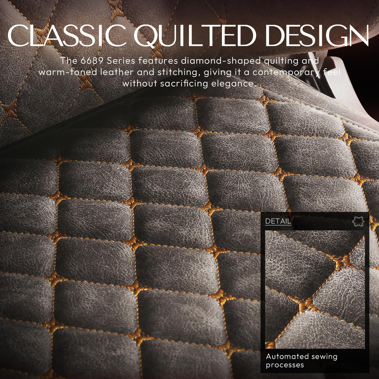 Dowinx Gaming Chair Office Desk Chair with Massage Lumbar Support, Vintage Style Task Chair PU Leather High Back Gamer Chair with Retractable Footrest (Brown) Dowinx