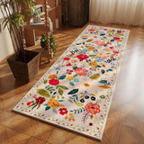 Rugcomf Runner Rug for Hallways Kitchen Runner Rug Non Slip 2'x 6' Washable Runner Rugs with Rubber Backing Soft Floral Carpet Runner for Hallways, Kitchen, Laundry, Bedroom, Bathroom(Beige) Rugcomf