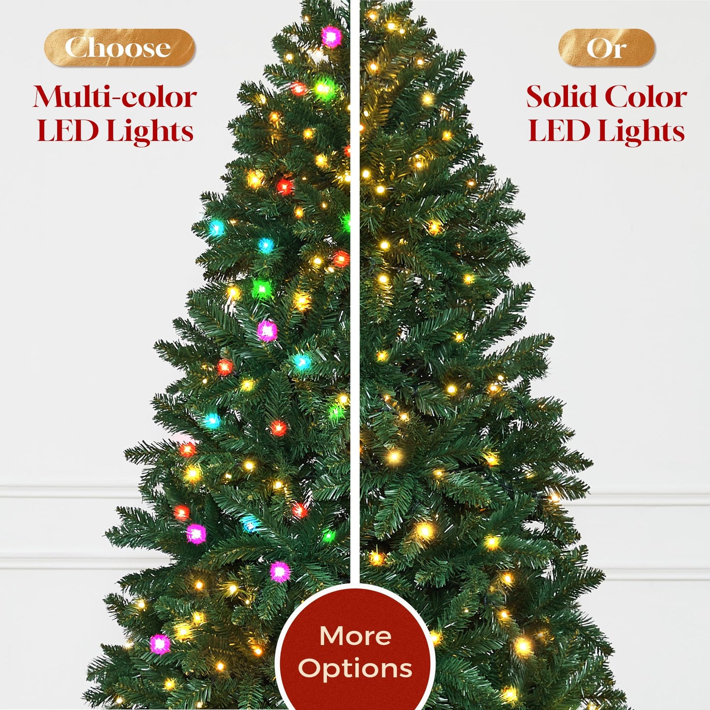 HOLLO STAR 9ft Prelit Christmas Tree with 590 LED Lights, Artificial Christmas Tree with App-Controlled Multi-Color RGB Lights, 2093 Branch Tips, Easy to Assemble, for Home, Party